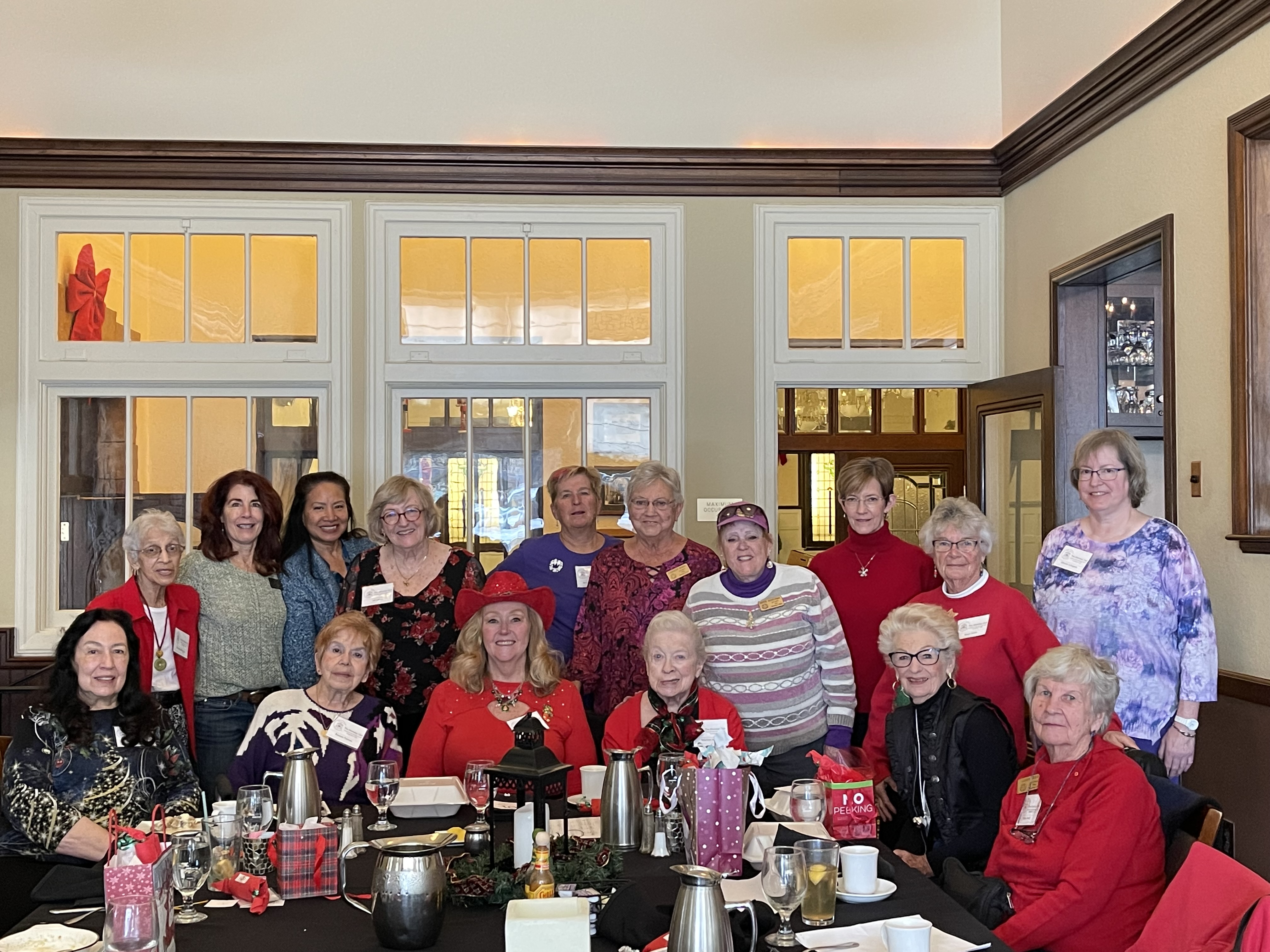 Club members celebrate at their annual holiday party.